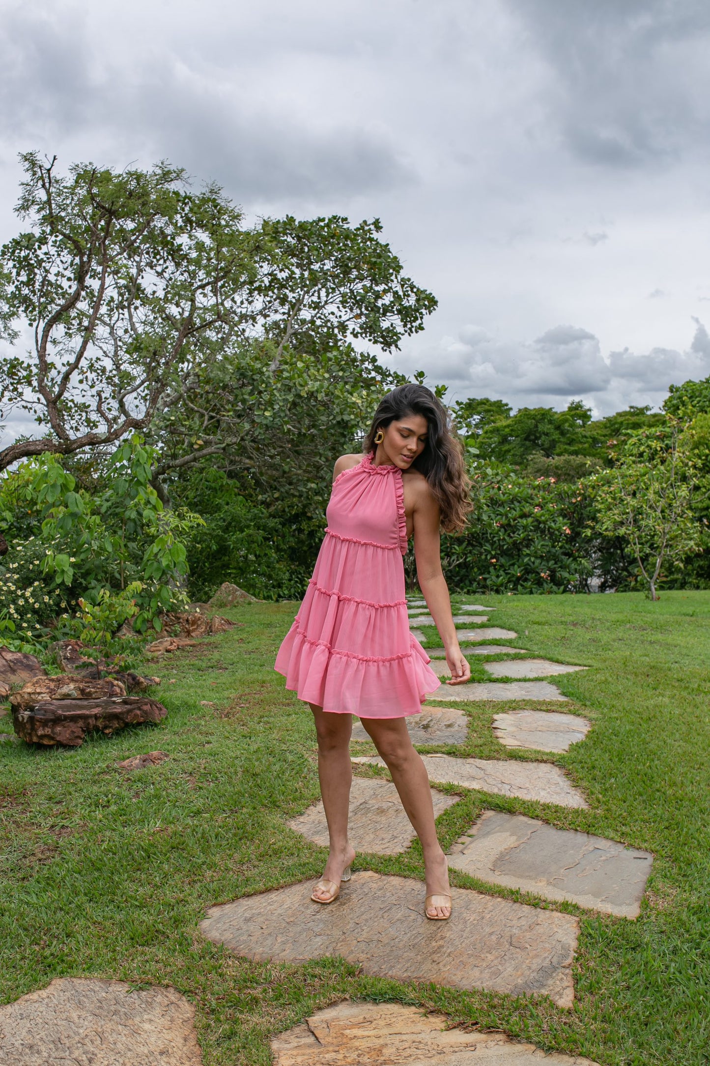 Vestido Rodado Rosa