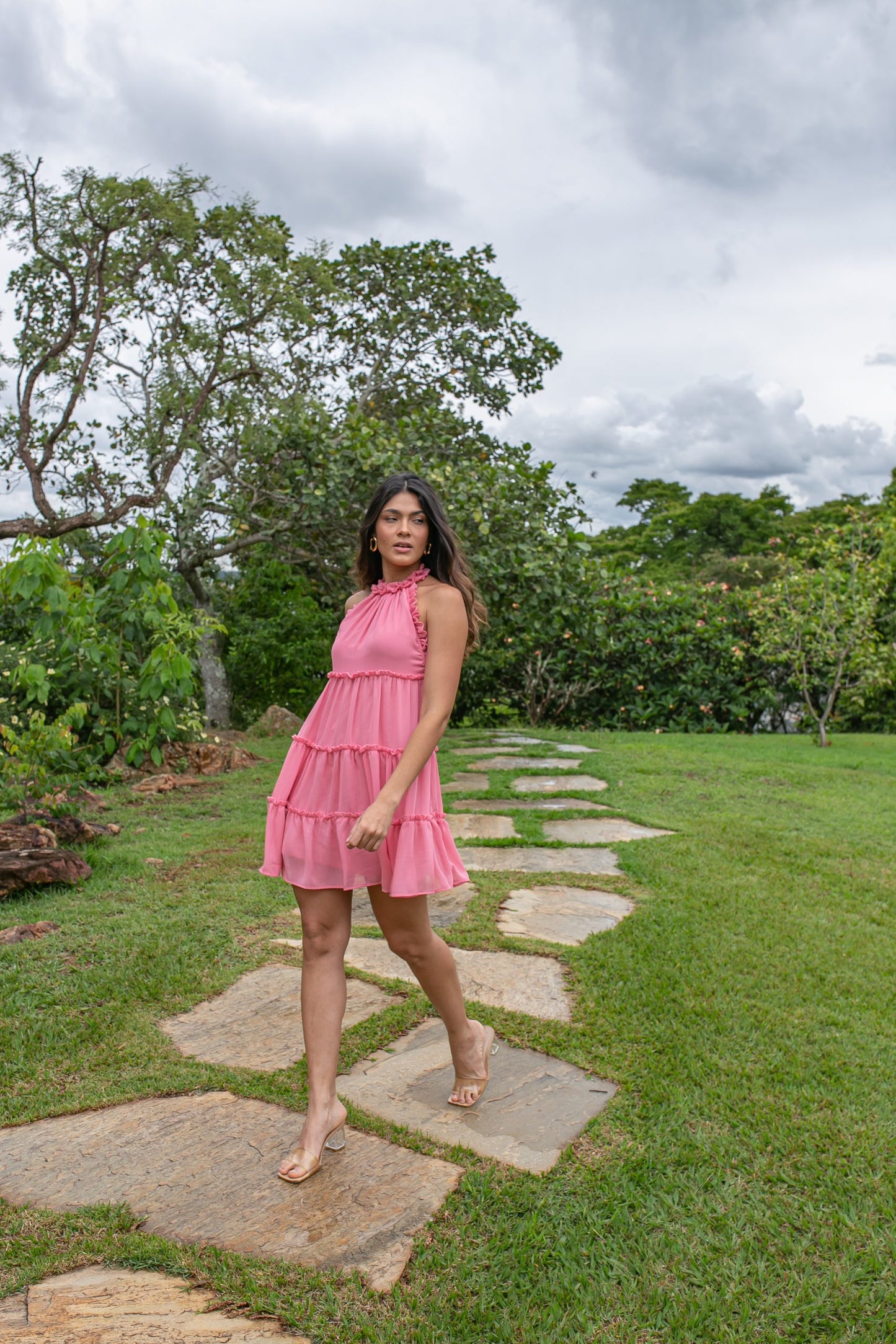 Vestido Rodado Rosa