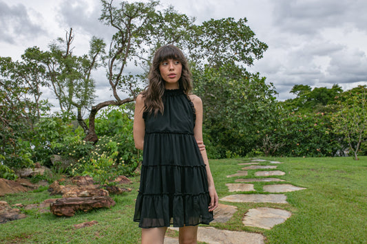 Vestido Rodado Preto