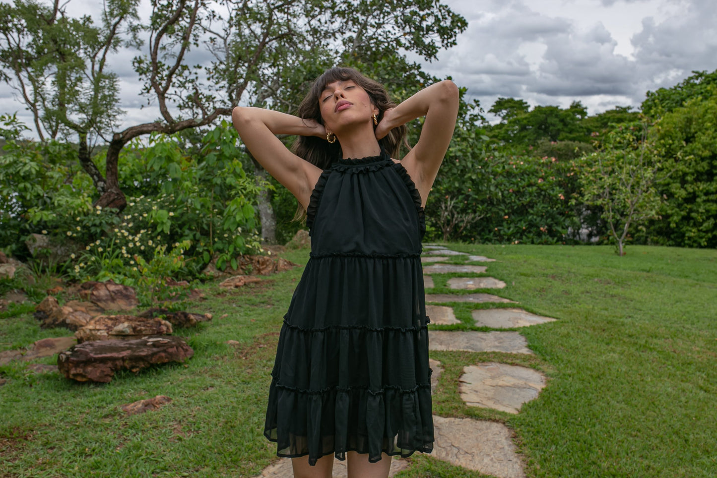 Vestido Rodado Preto