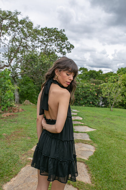 Vestido Rodado Preto